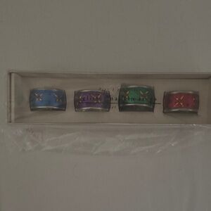 Pier 1 Multicolor Napkin Rings Set